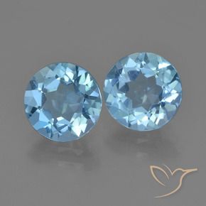 4.75 ctw Blue Topaz Stones, Natural Topaz in Round Facet Shape for Sale