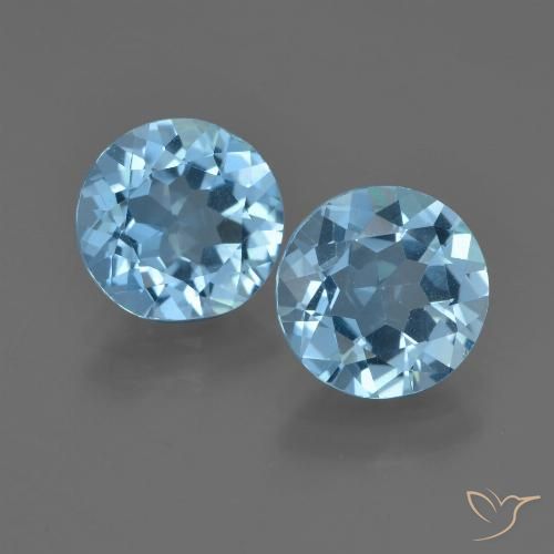 4.31 ct Loose Swiss Blue Topaz, 8.1 mm Round Cut From Brazil, Photo A