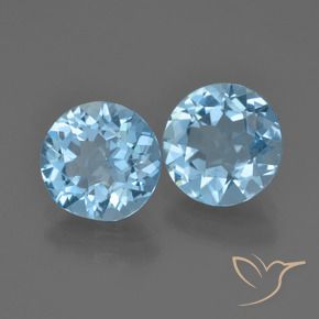 4.31 ctw Blue Topaz Stones, Natural Topaz in Round Facet Shape for Sale