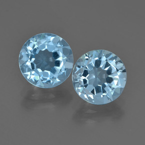 Celeste Topacio Gema - 2.3ct Faceta Redonda (ID: 455250)