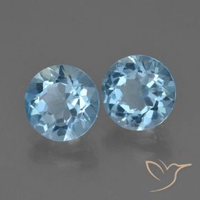 4.73 ctw Blue Topaz Stones, Natural Topaz in Round Facet Shape for Sale