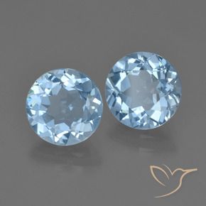 4.39 ctw Blue Topaz Stones, Natural Topaz in Round Facet Shape for Sale