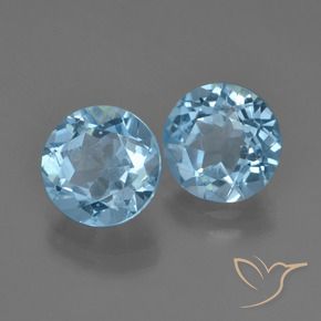 4.59 ctw Blue Topaz Stones, Natural Topaz in Round Facet Shape for Sale
