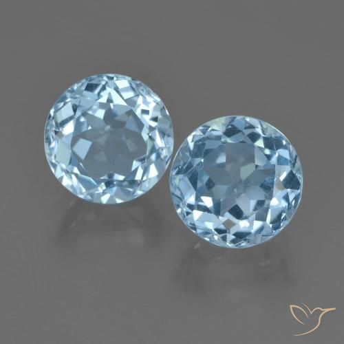 5.14ctw Natural Swiss Blue Topaz, Round, VVS-VS