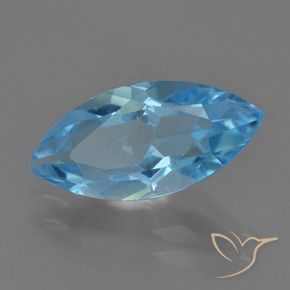 3.63 ct Blue Topaz Stone, Natural Topaz in Marquise Facet Shape for Sale