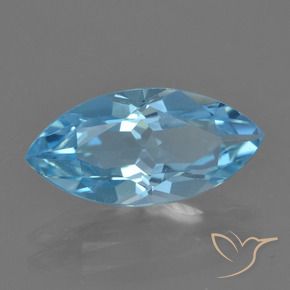 3.53 ct Blue Topaz Stone, Natural Topaz in Marquise Facet Shape for Sale