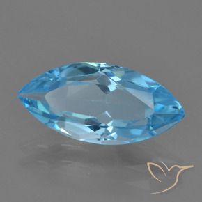 3.60 ct Blue Topaz Stone, Natural Topaz in Marquise Facet Shape for Sale