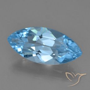 3.60 ct Blue Topaz Stone, Natural Topaz in Marquise Facet Shape for Sale