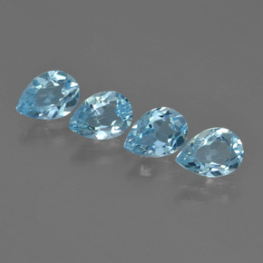 Celeste Topacio Gema - 0.8ct Corte en forma de pera (ID: 455283)