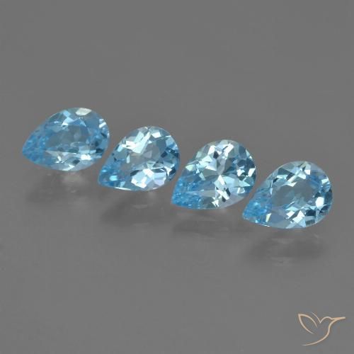 2.96ctw Natural Swiss Blue Topaz, Pear Shape, VVS-VS
