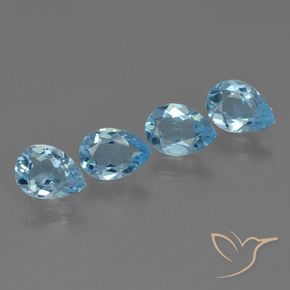 2.78 ctw Blue Topaz Stones, Natural Topaz in Pear Facet Shape for Sale