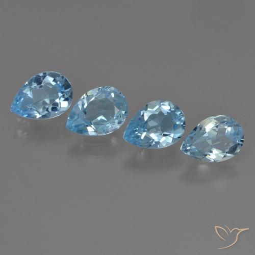 3.09ctw Natural Sky Blue Topaz, Pear Shape, VVS-VS