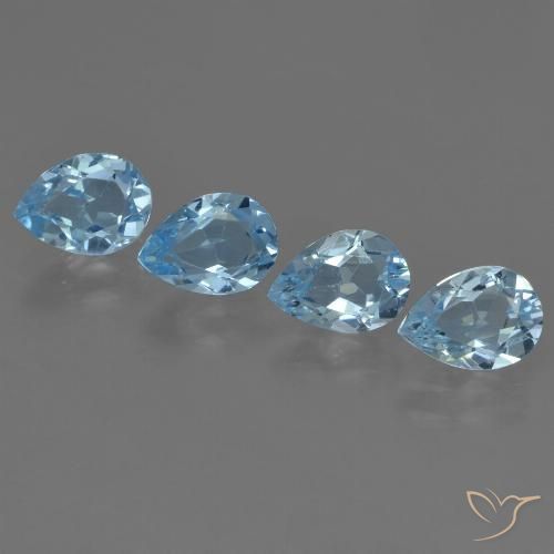 3.15ctw Natural Swiss Blue Topaz, Pear Shape, VVS-VS