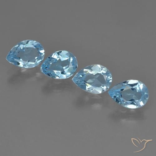 3.02ctw Natural Sky Blue Topaz, Pear Shape, VVS-VS