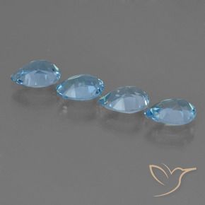 Topaz Gemstones in 7 x 5 mm (calibrated) Size for Sale, Topaz Stones in Sky Blue Color
