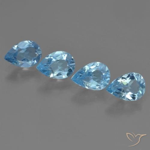 3.06ctw Natural Sky Blue Topaz, Pear Shape, VVS-VS