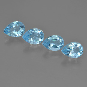 Light Cyan Blue Топаз Камень - 0.8ct Фасетная Груша (ID: 455291)