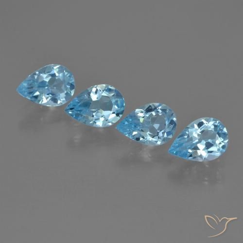 2.64ctw Natural Swiss Blue Topaz, Pear Shape, VVS-VS