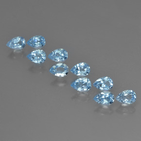 Небесно Голубой Топаз Камень - 0.6ct Фасетная Груша (ID: 455307)