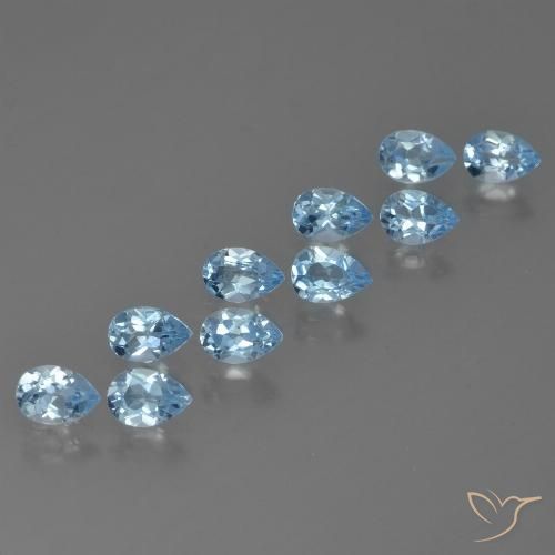5.34ctw Natural Sky Blue Topaz, Pear Shape, VS