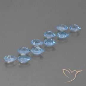 Topaz Gemstones in 6 x 4 mm (calibrated) Size for Sale, Topaz Stones in Sky Blue Color