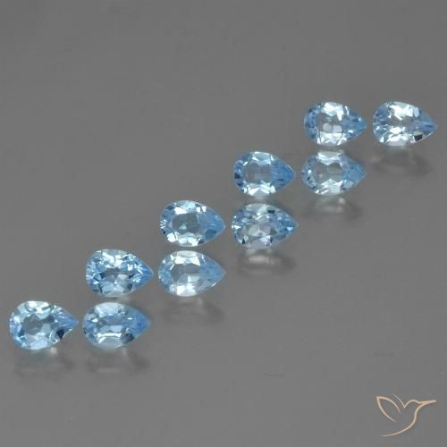 5.02ctw Natural Sky Blue Topaz, Pear Shape, VS