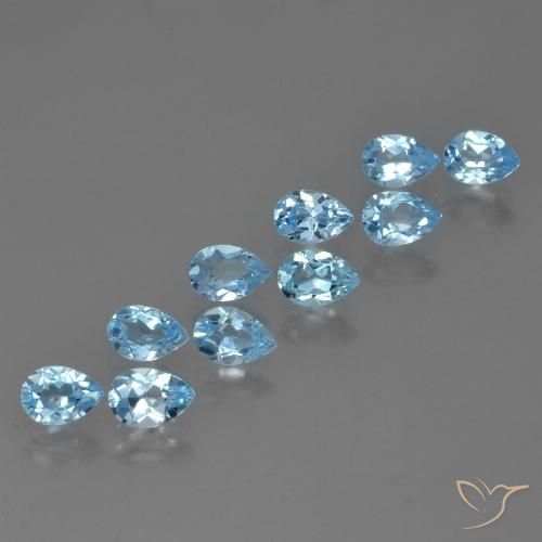 5.16ctw Natural Sky Blue Topaz, Pear Shape, VS