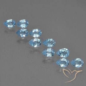 4.79 ctw Blue Topaz Stones, Natural Topaz in Pear Facet Shape for Sale
