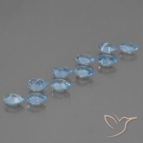 Topaz Gemstones in 6.1 x 4.2 mm Size for Sale, Topaz Stones in Sky Blue Color