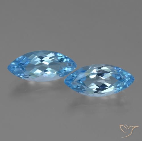 6.87ctw Natural Swiss Blue Topaz, Marquise, VVS-VS