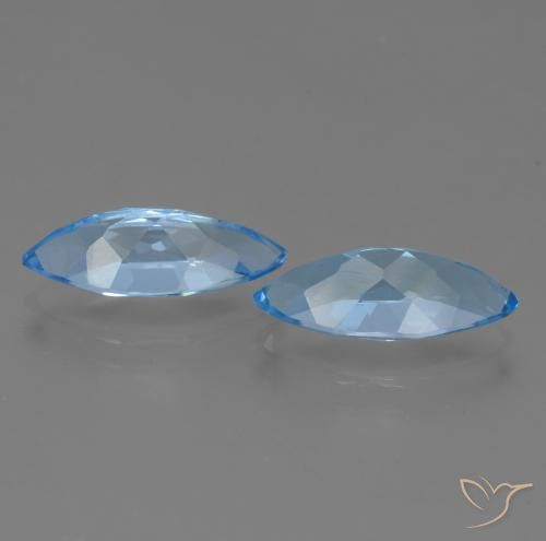 Topaz Gemstones in 14.8 x 6.9 mm Size for Sale, Topaz Stones in Swiss Blue Color