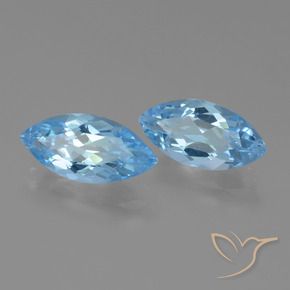 7.18 ctw Blue Topaz Stones, Natural Topaz in Marquise Facet Shape for Sale