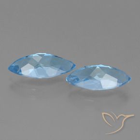 Topaz Gemstones in 14.1 x 7 mm Size for Sale, Topaz Stones in Swiss Blue Color