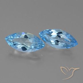 7.05 ctw Blue Topaz Stones, Natural Topaz in Marquise Facet Shape for Sale
