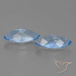 Topaz Gemstones in 15 x 6.9 mm Size for Sale, Topaz Stones in Swiss Blue Color