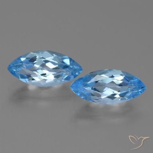 7.67ctw Natural Swiss Blue Topaz, Marquise, VVS-VS