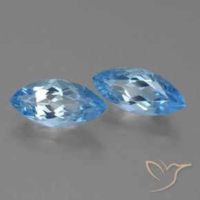7.67 ctw Blue Topaz Stones, Natural Topaz in Marquise Facet Shape for Sale