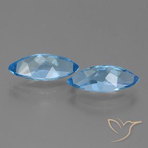 Topaz Gemstones in 15 x 7.2 mm Size for Sale, Topaz Stones in Swiss Blue Color