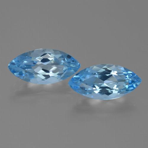 Azul celeste intenso Topacio Gema - 3.9ct Forma marquesa (ID: 455324)