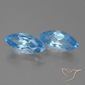 7.92 ctw Blue Topaz Stones, Natural Topaz in Marquise Facet Shape for Sale