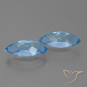 Topaz Gemstones in 15 x 7 mm Size for Sale, Topaz Stones in Swiss Blue Color