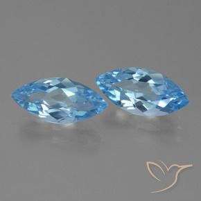 6.94 ctw Blue Topaz Stones, Natural Topaz in Marquise Facet Shape for Sale