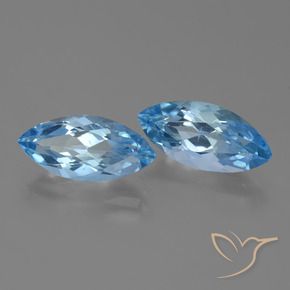 7.29 ctw Blue Topaz Stones, Natural Topaz in Marquise Facet Shape for Sale