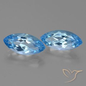 8.21 ctw Blue Topaz Stones, Natural Topaz in Marquise Facet Shape for Sale
