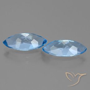 Topaz Gemstones in 15.1 x 7.1 mm Size for Sale, Topaz Stones in Swiss Blue Color