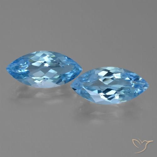 7.44ctw Natural Swiss Blue Topaz, Marquise, VVS-VS