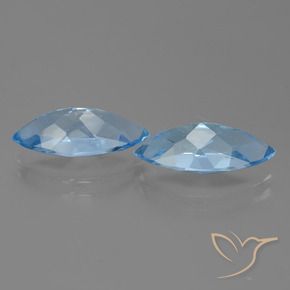 Topaz Gemstones in 15.1 x 7.1 mm Size for Sale, Topaz Stones in Swiss Blue Color