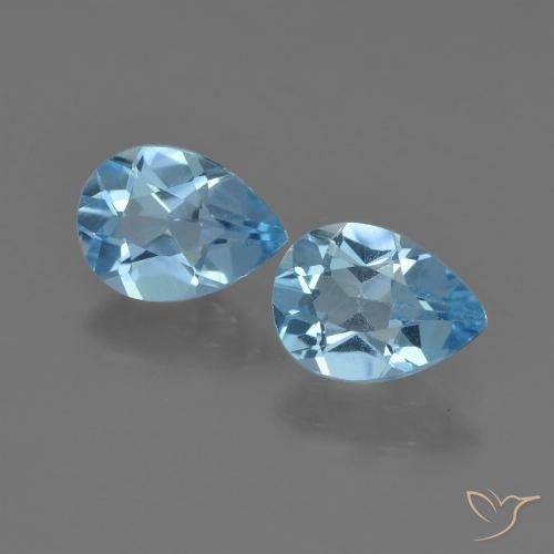 Azul Cielo Topacio Gema - 0.8ct Corte en forma de pera (ID: 455358)