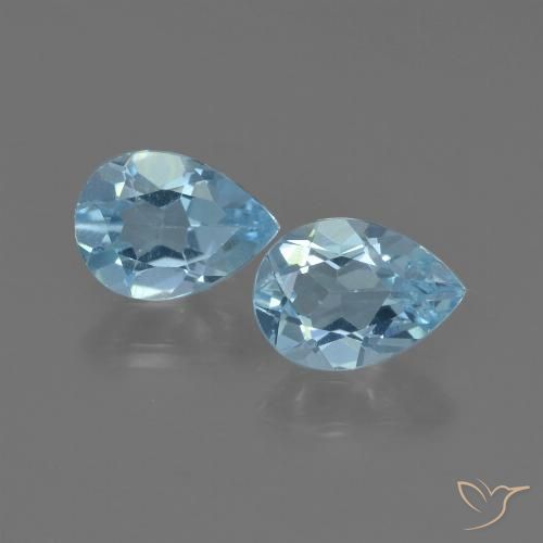 1.52 ct Sky Blue Topaz, 7.1 x 5.1 mm Pear Cut From Brazil, Photo A