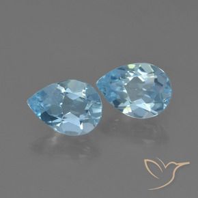 1.52 ctw Blue Topaz Stones, Natural Topaz in Pear Facet Shape for Sale